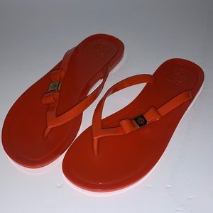 NWT ORANGE TORY BURCH JELLY SANDALS SZ 9